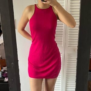 Vintage Le Pazze di Lana Fuschia Halter Short Dress